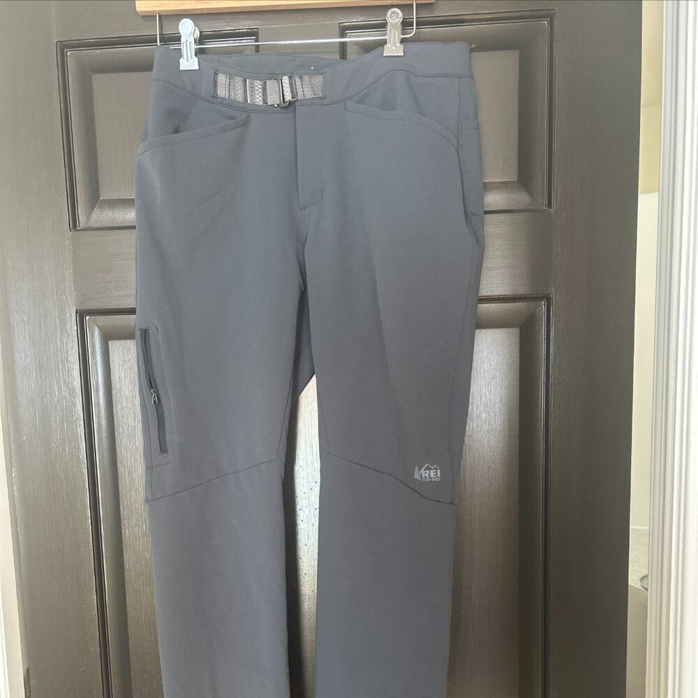 REI Co-op Activator V2 Pants Womens 10 Soft-Shell Semi-Fitted Belted T590